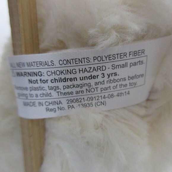 Rare Progressive Plush Farrar White Bear w/Pink Cape & Mask 10" Curly Soft Fur - Picture 7 of 7